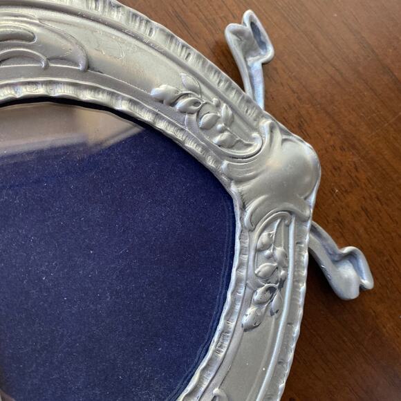 Elias Artmetal Fine Pewter & Sterling Heart Victorian Style RARE & VINTAGE Frame - Picture 3 of 13